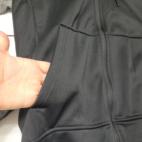 Adidas Sweater Women Medium Jacket Black Grey Climant Warm ColorBlock Sweatshirt - Picture 5 of 12